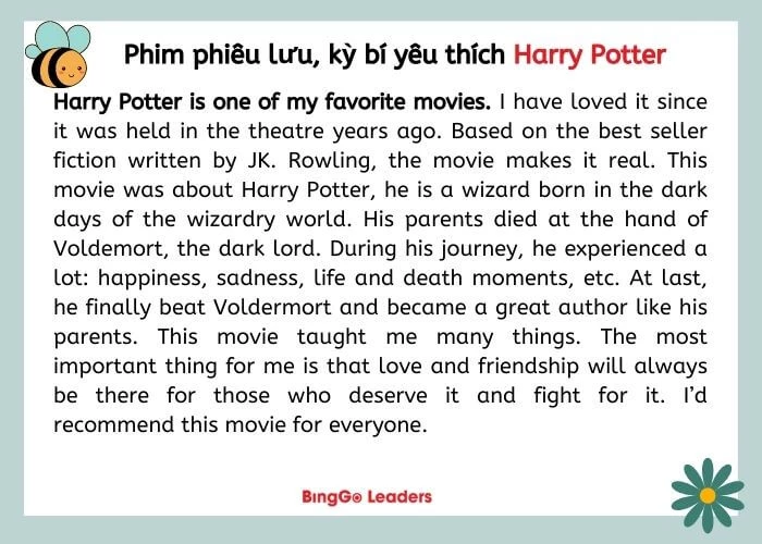Viết về bộ phim yêu thích - phim Harry Potter