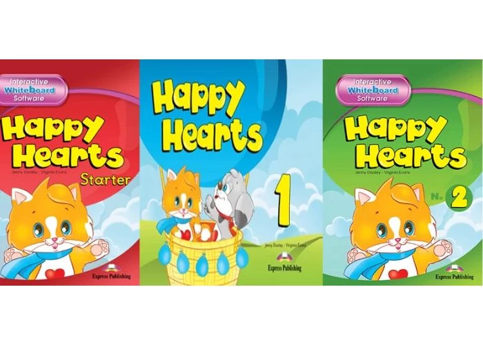 3 cuốn sách trong bộ giáo trình Happy Hearts với thiết kế đẹp mắt thu hút các bé yêu chăm chỉ học tập