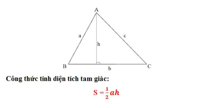 Cách tính diện tích tam giác thường