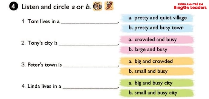 Bài tập 4 tiếng Anh lớp 5 Unit 1 lesson 2