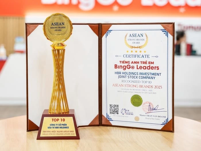 Tiếng Anh Trẻ Em BingGo Leaders - TOP 10 thương hiệu mạnh ASEAN 2023