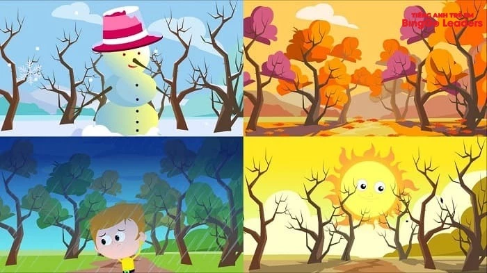 Bé học từ vựng miêu tả bốn mùa thật dễ dàng với ca khúc The seasons of the year