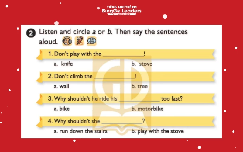 Listen and circle a or b