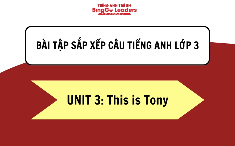 Bài tập sắp xếp câu tiếng Anh lớp 3 - Unit 3: This is Tony