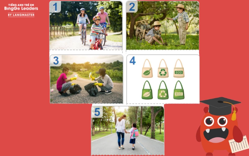Match the pictures with the ways to help the environment
