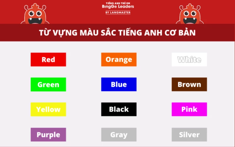 Tổng hợp từ vựng 12 màu sắc bằng tiếng Anh dành cho bé