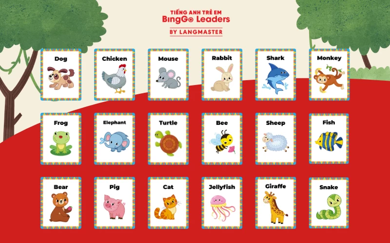 Học từ vựng về con vật qua flashcard giúp trẻ dễ nhớ