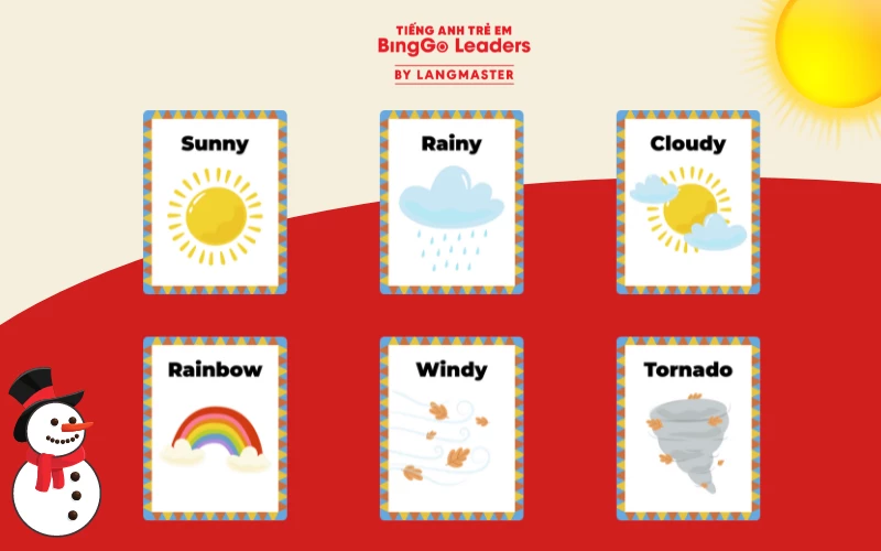 Flashcard tiếng Anh cho bé về các hiện tượng thời tiết