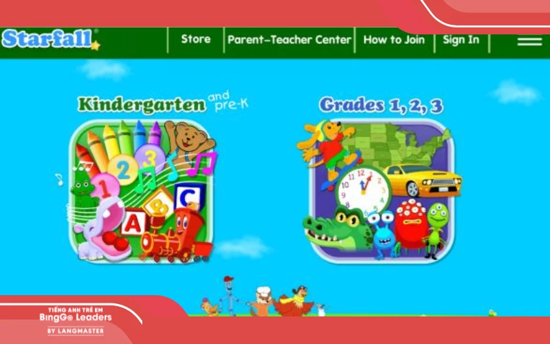 Starfall - website học tiếng Anh cho trẻ lớp 3