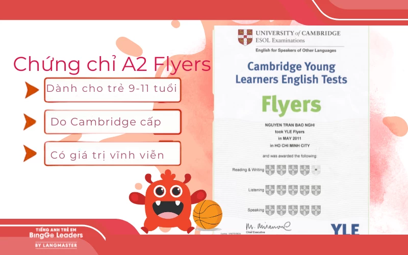 Bài thi chứng chỉ tiếng Anh Flyers dành trẻ