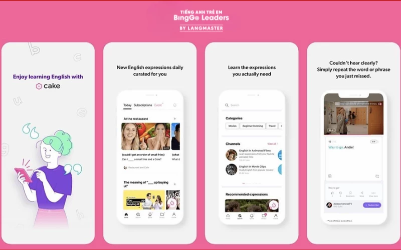 Luyện nói tiếng Anh tại nhà với app Cake