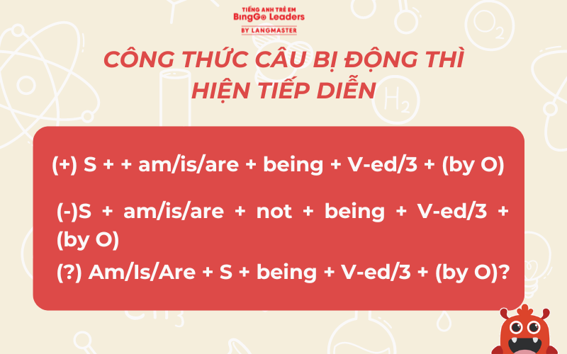 Cấu trúc của câu bị động thì hiện tại tiếp diễn