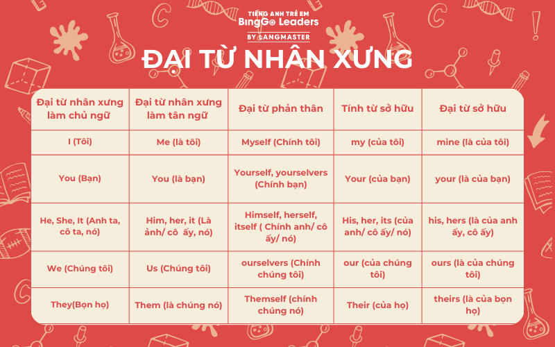 Phân loại đại từ nhân xưng tiếng Anh