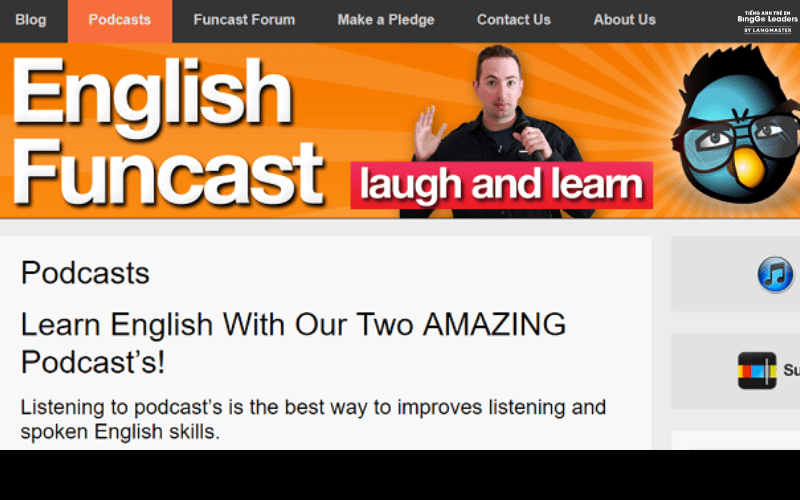 Kiểm tra phát âm chuẩn với website Learn English Funcast