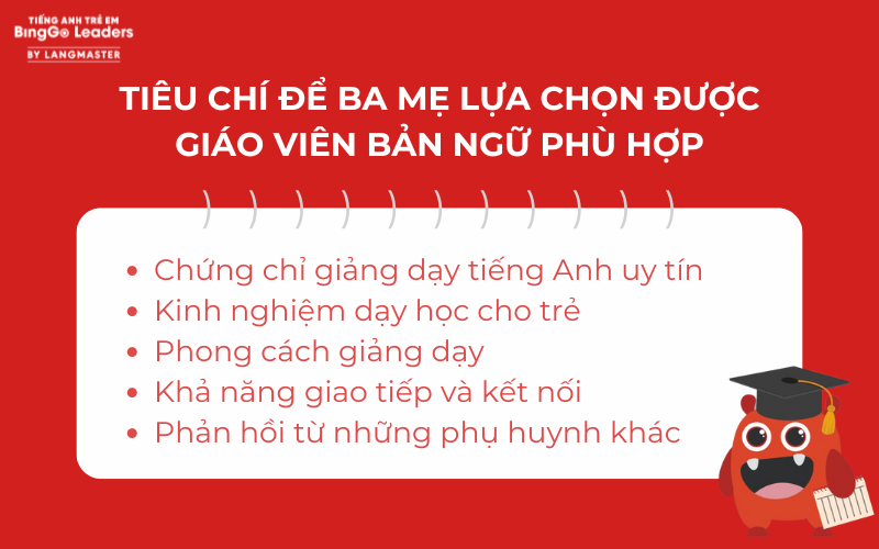 Cách chọn giáo viên bản ngữ tốt nhất cho bé