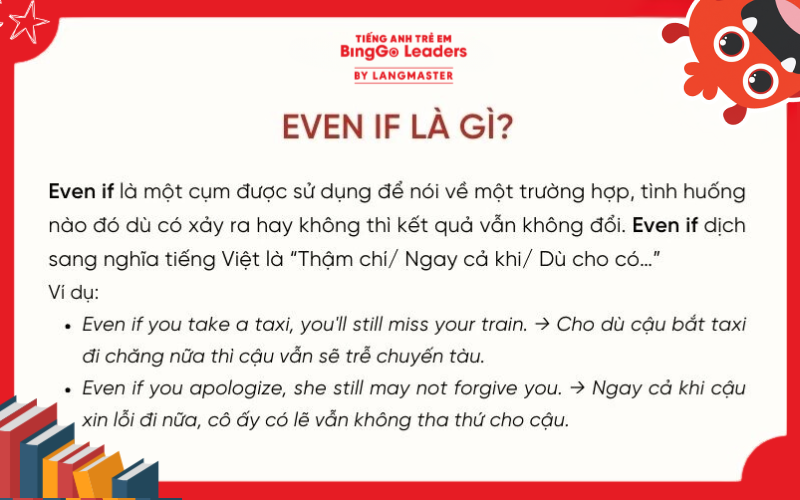 Định nghĩa cụm từ Even if