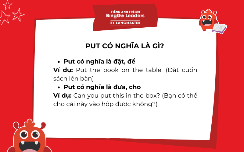 động từ “put” trong tiếng Anh