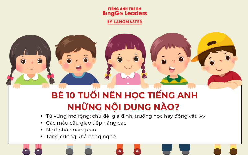 Bé 10 tuổi nên học tiếng Anh những nội dung nào