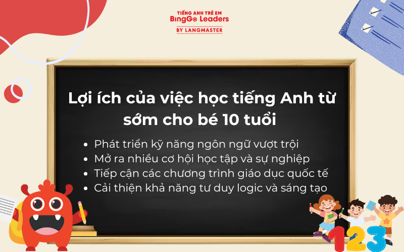 khóa học tiếng Anh cho bé 10 tuổi