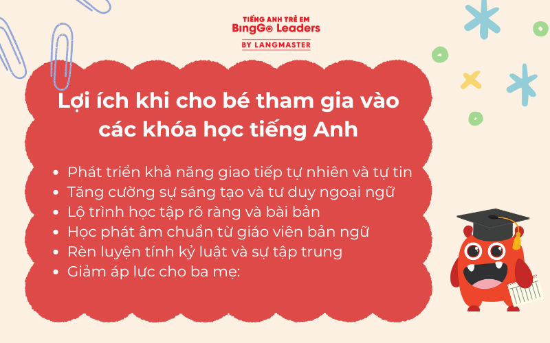 Khóa học tiếng anh cho trẻ 