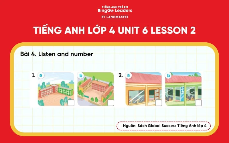 Bài tập số 4 tiếng Anh lớp 4 Unit 6 Lesson 2