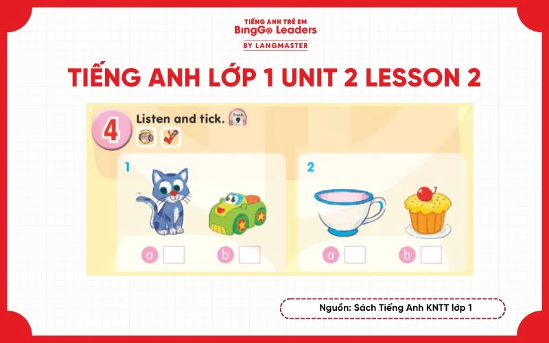 Tiếng Anh lớp 1 Unit 2 Lesson 2
