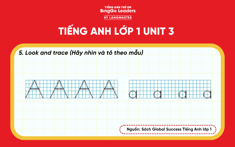 Bài tập sách tiếng Anh lớp 1 Unit 3