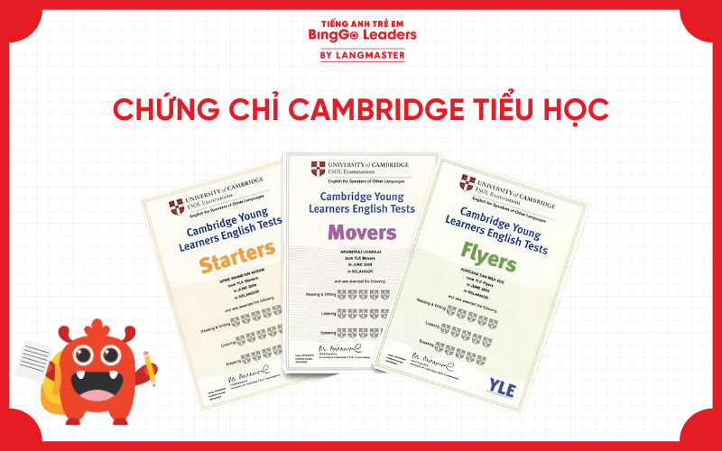 Chứng chỉ Cambridge dành cho học sinh tiểu học