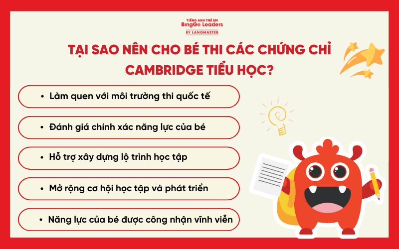 Lý do nên cho bé thi chứng chỉ Cambridge dành cho học sinh tiểu học