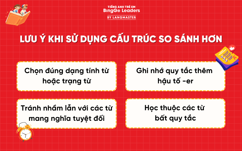 Lưu ý khi sử dụng cấu trúc so sánh hơn trong tiếng Anh