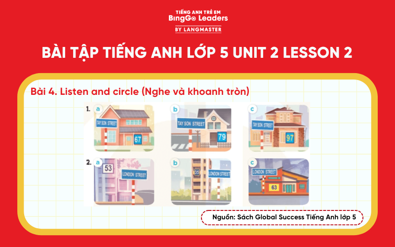 Bài tập 4 tiếng Anh lớp 5 Unit 2 Lesson 2 Global Success