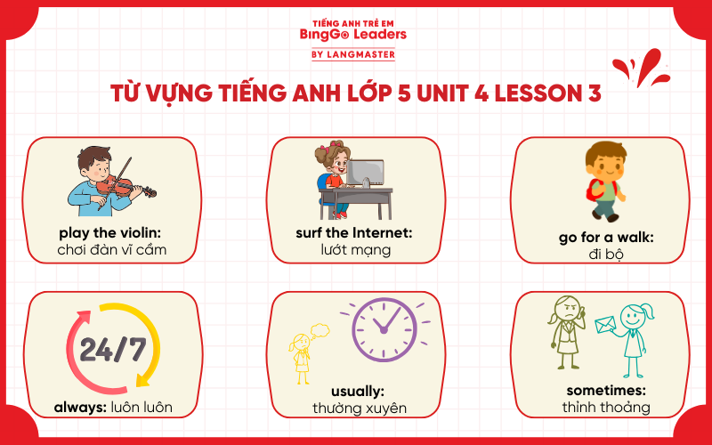 Từ vựng tiếng Anh lớp 5 Unit 4 Lesson 3 sách Global Success