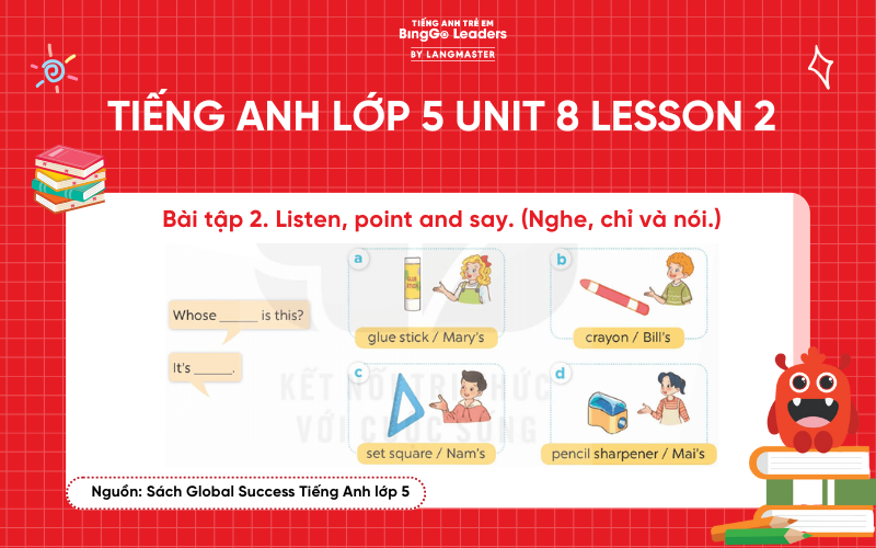 Bài tập 2 tiếng Anh lớp 5 Unit 8 Lesson 2 sách Global Success