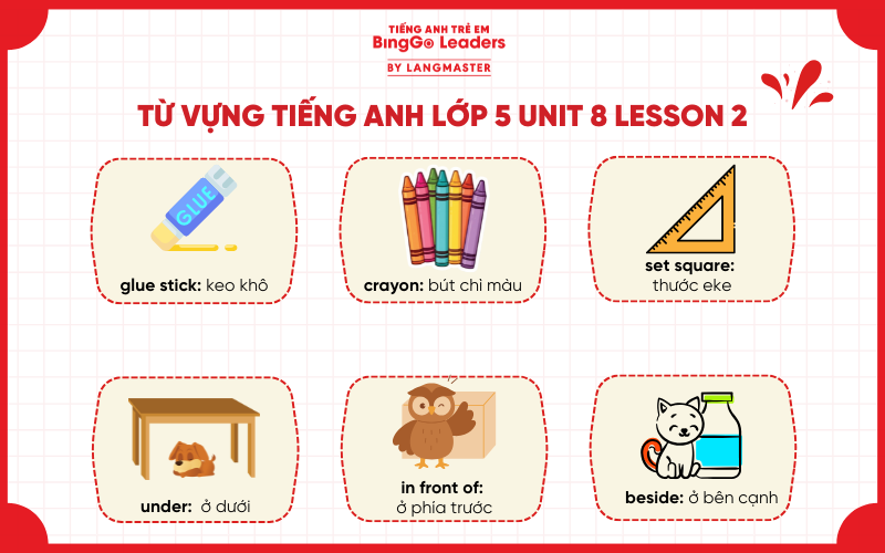 Từ vựng tiếng Anh lớp 5 Unit 8 Lesson 2 sách Global Success