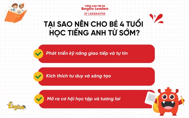Lý do cho trẻ 4 tuổi học tiếng Anh từ sớm