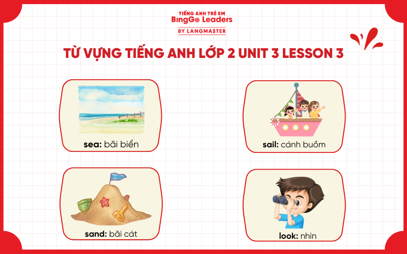 Từ vựng chương trình tiếng Anh lớp 2 Unit 3 Lesson 3 Global Success