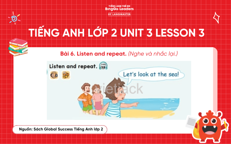 Bài tập số 6 tiếng Anh lớp 2 Unit 3 Lesson 3 Global Success