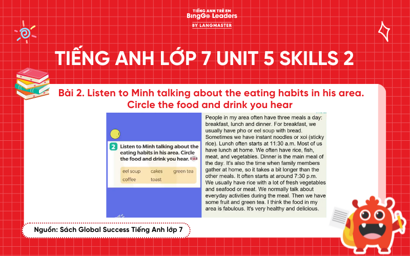 Bài tập số 2 chương trình tiếng Anh lớp 7 Unit 5 Skills 2 sách Global Success