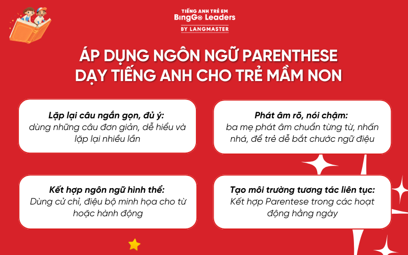 Phương pháp dạy tiếng Anh cho trẻ mầm non bằng ngôn ngữ Parentense