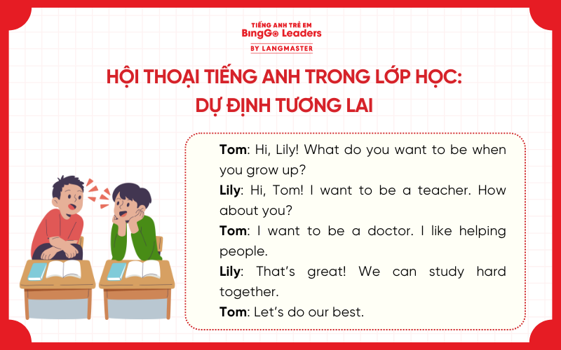 Hội thoại tiếng Anh trong lớp học: Chủ đề dự định tương lai