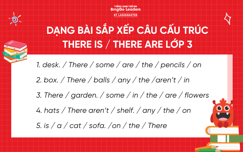 Dạng bài sắp xếp câu There is, There are lớp 3