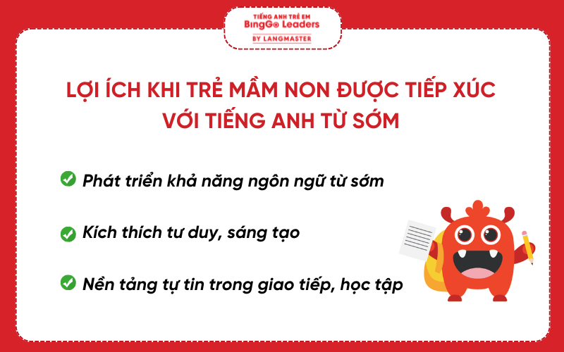 Lợi ích khi cho trẻ mầm non học tiếng Anh sớm