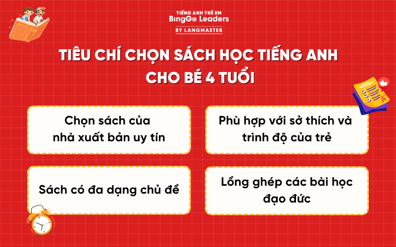 Tiêu chí chọn sách học tiếng Anh cho bé 4 tuổi