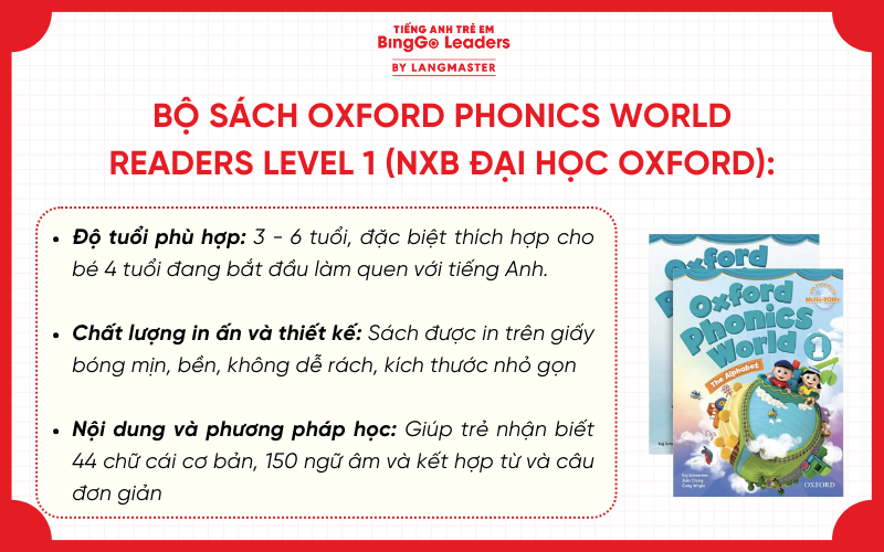 Bộ sách dạy tiếng Anh cho trẻ 4 tuổi Oxford Phonics World