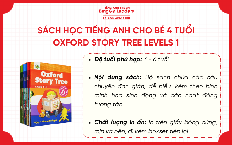 Bộ sách học tiếng Anh cho bé 4 tuổi Oxford Story Tree Level 1