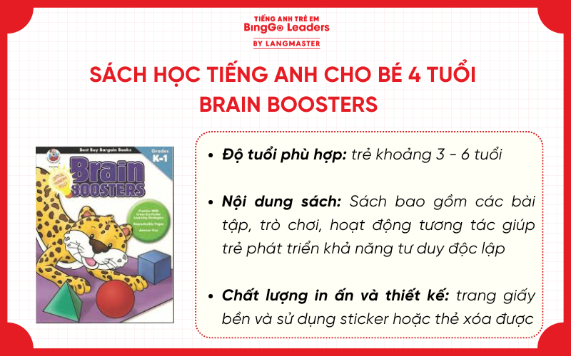 Sách học tiếng Anh cho bé 4 tuổi Brain Boosters 