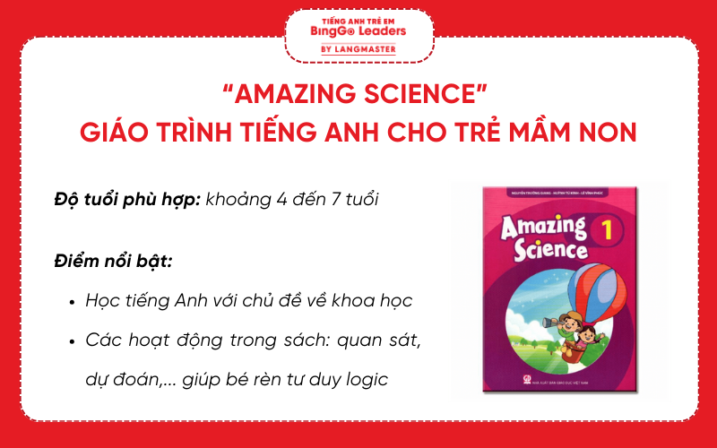 Giáo trình tiếng Anh cho trẻ mầm non Amazing Science
