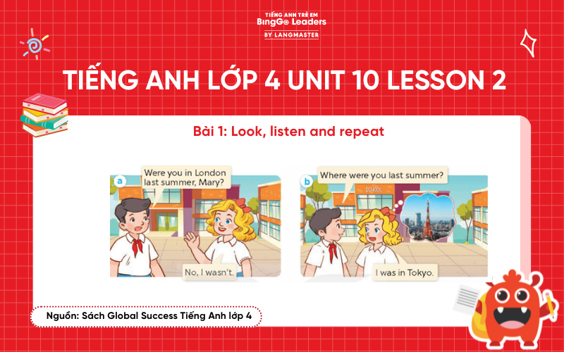 Bài tập số 1 tiếng Anh lớp 4 Unit 10 Lesson 2 Global Success