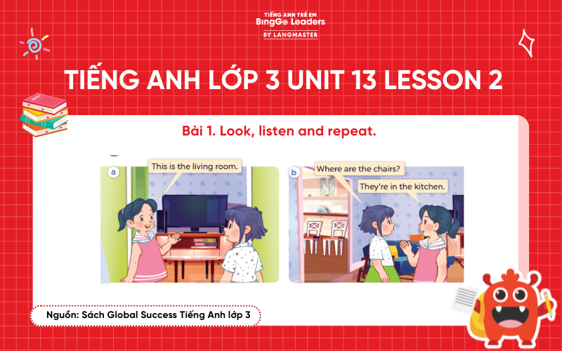 Bài tập số 1 tiếng Anh lớp 3 Unit 13 Lesson 2 Sách Global Success