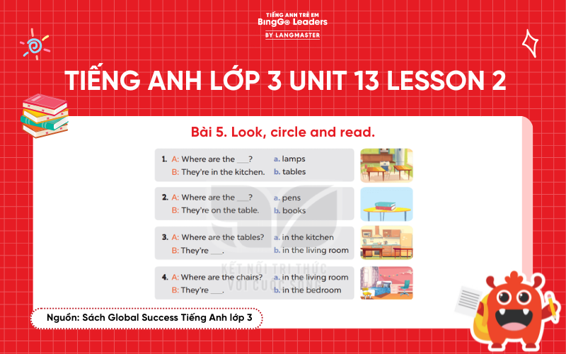 Bài tập số 5 tiếng Anh lớp 3 Unit 13 Lesson 2 Sách Global Success